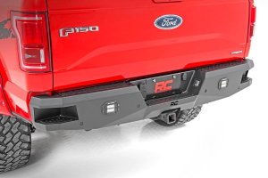 Ford F-150 Rear Bumper - Rough Country - LED with Black-Series 2in LED Flush Mount Cubes - Black - '15-'20